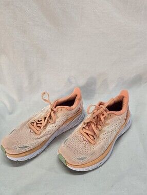 Hoka One One Clifton 8 Women's Size 7.5B Cantaloupe Orange Running Walking Shoes